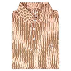 Rhoback Men's Texas Burnt Orange Patterned Polo